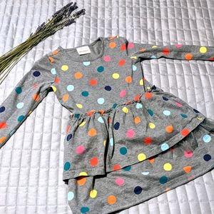 Hanna Andersson rainbow polka dot dress sz 110